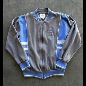 Vintage 80s Adidas Full Zip Sweater Womens Medium Fleece UNC Track Jacket